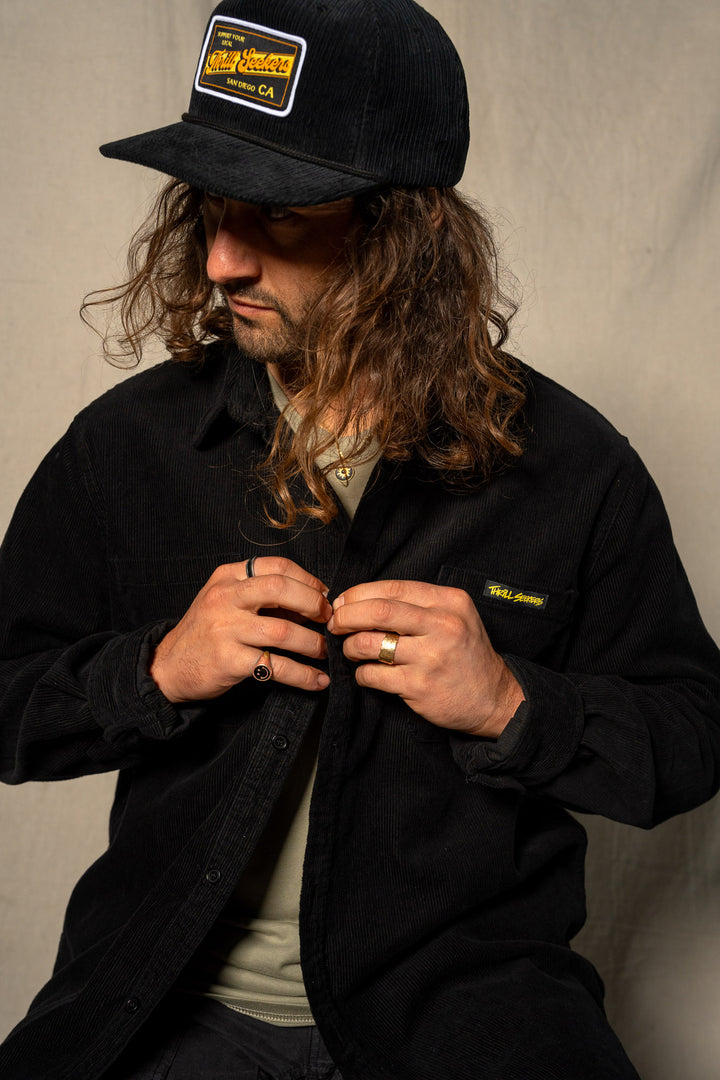 Thrill Seekers Corduroy L/S Button Up Black