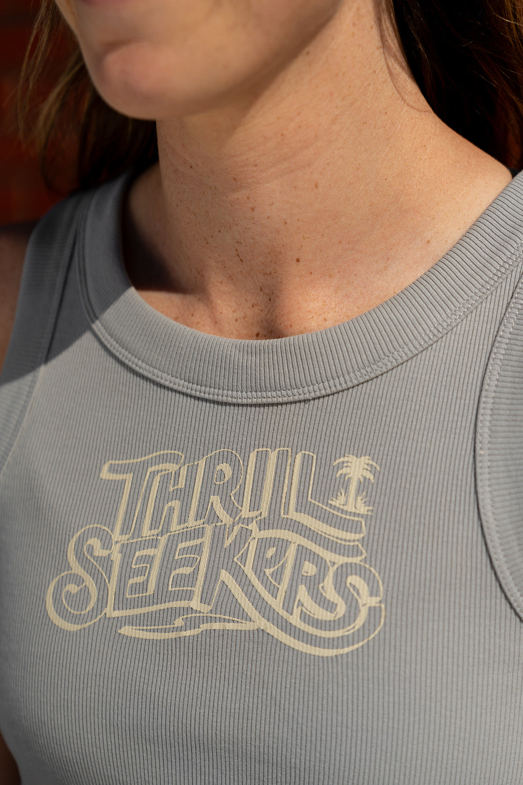 Thrill Seekers Babes Coaster Crop Tank - Storm