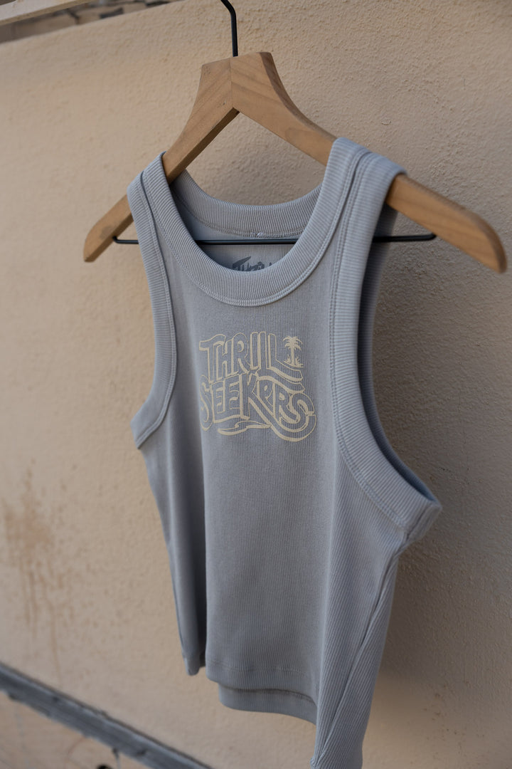 Thrill Seekers Babes Coaster Crop Tank - Storm