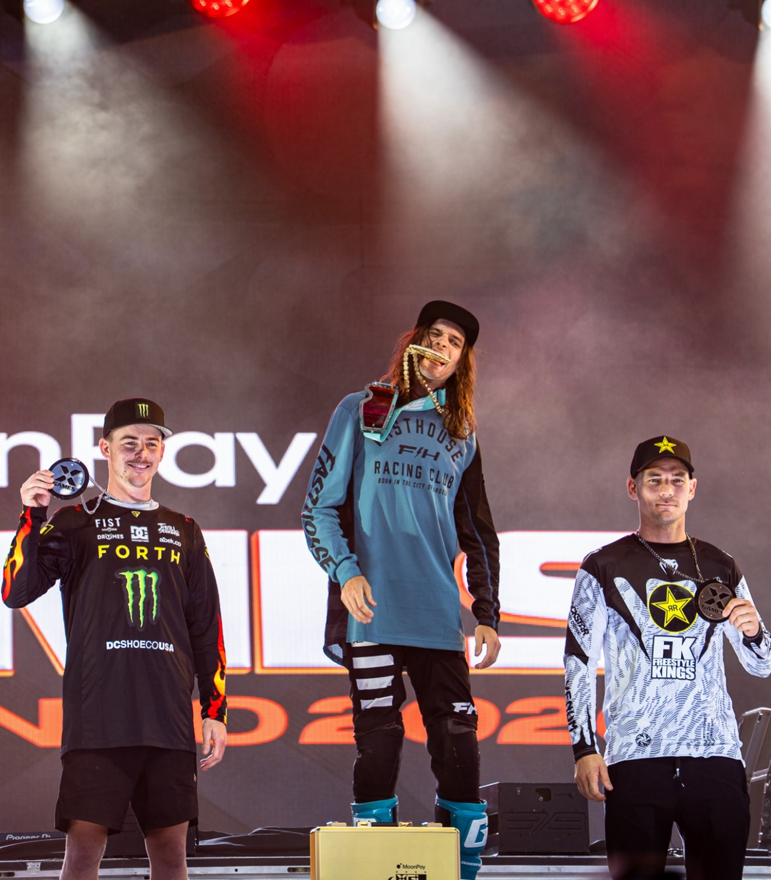 Patrick Evans on the podium at X Games