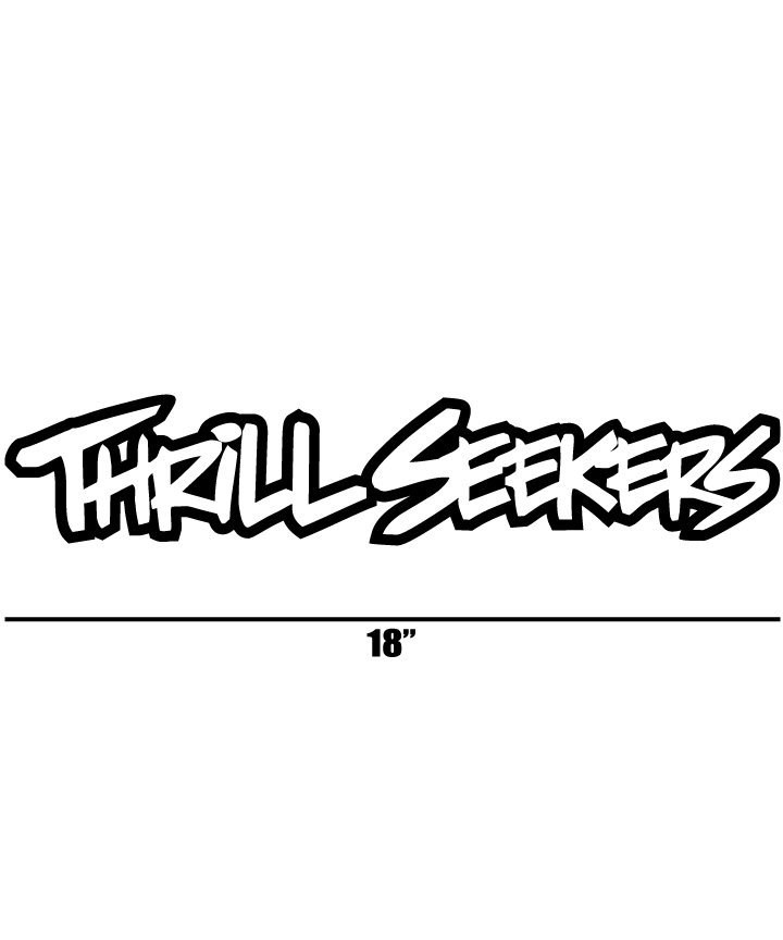 Thrill Seekers | Big Dog Long Logo Sticker 18 Inch