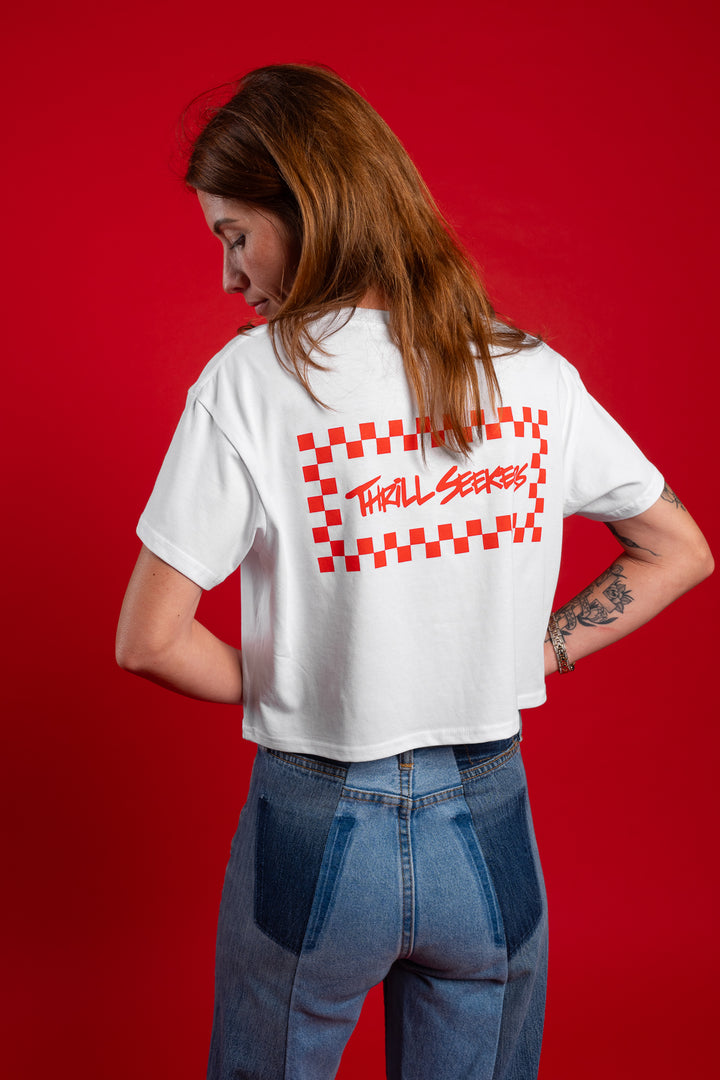 Babes Red/White Chex Crop