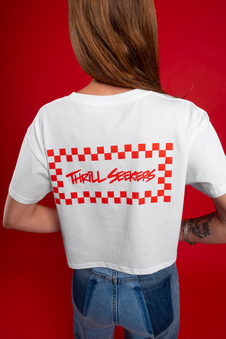 Babes Red/White Chex Crop