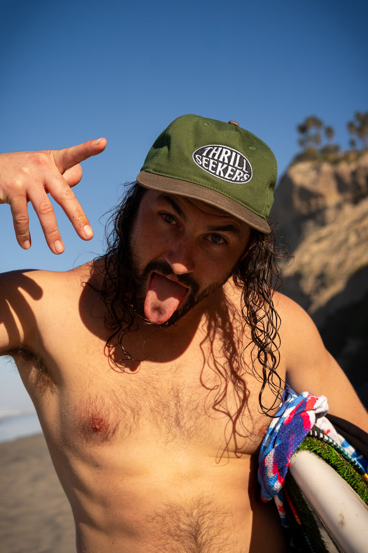 Oval Relaxed Snapback - Green/Brown