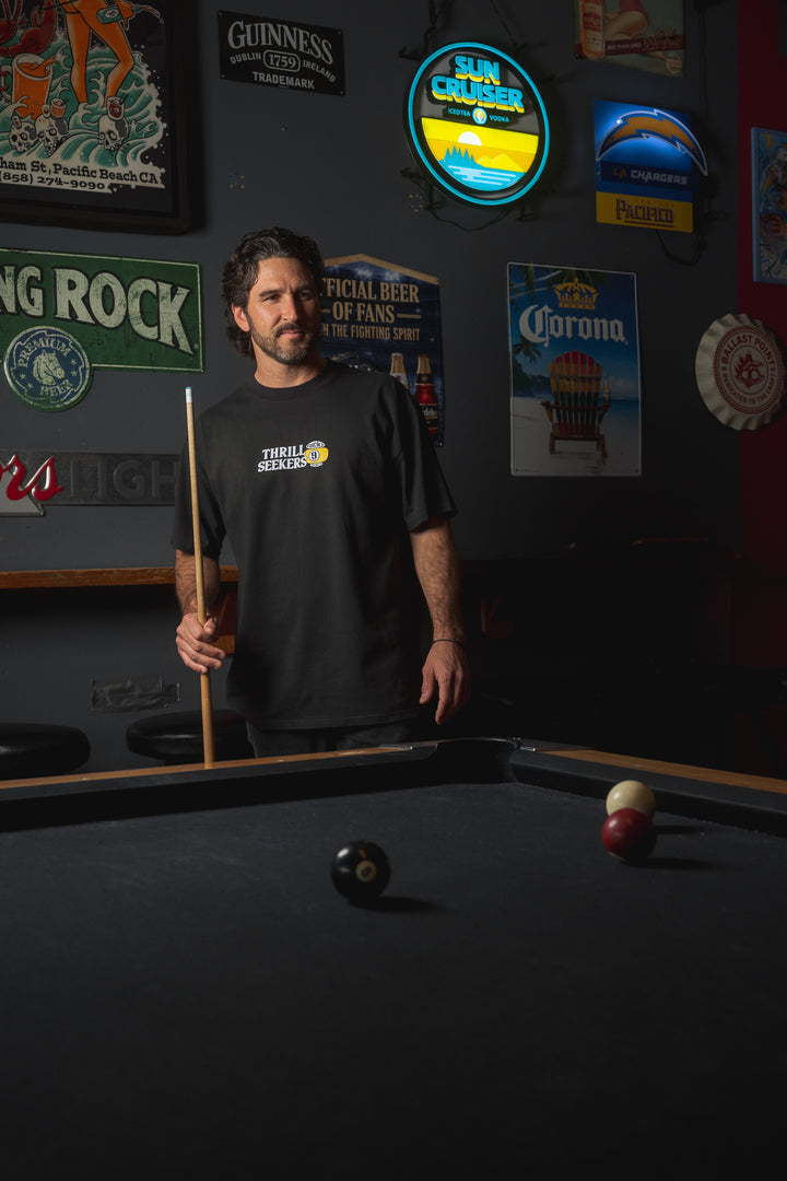 Lucky 9 Heavy Tee - Faded Black