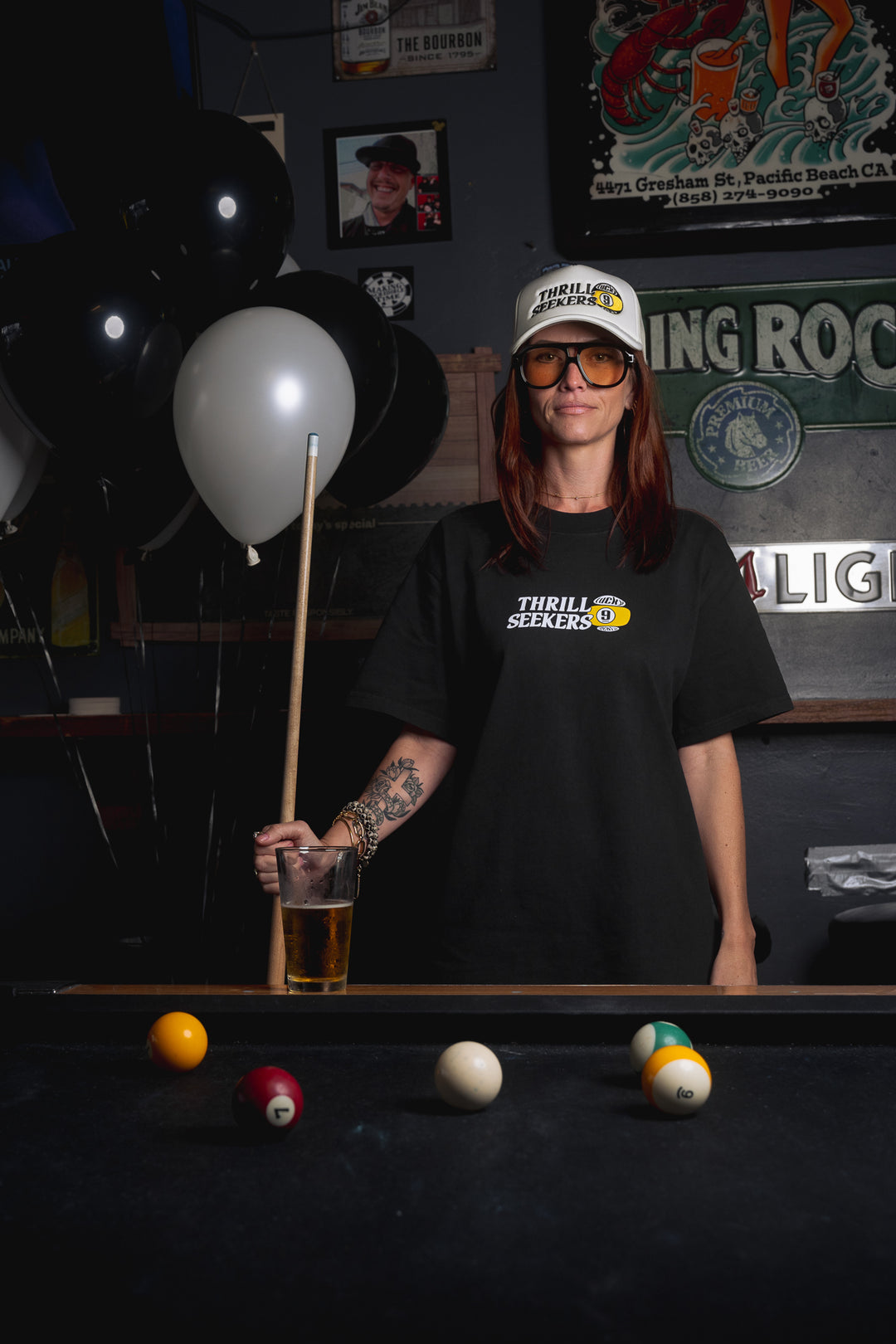 Lucky 9 Heavy Tee - Faded Black