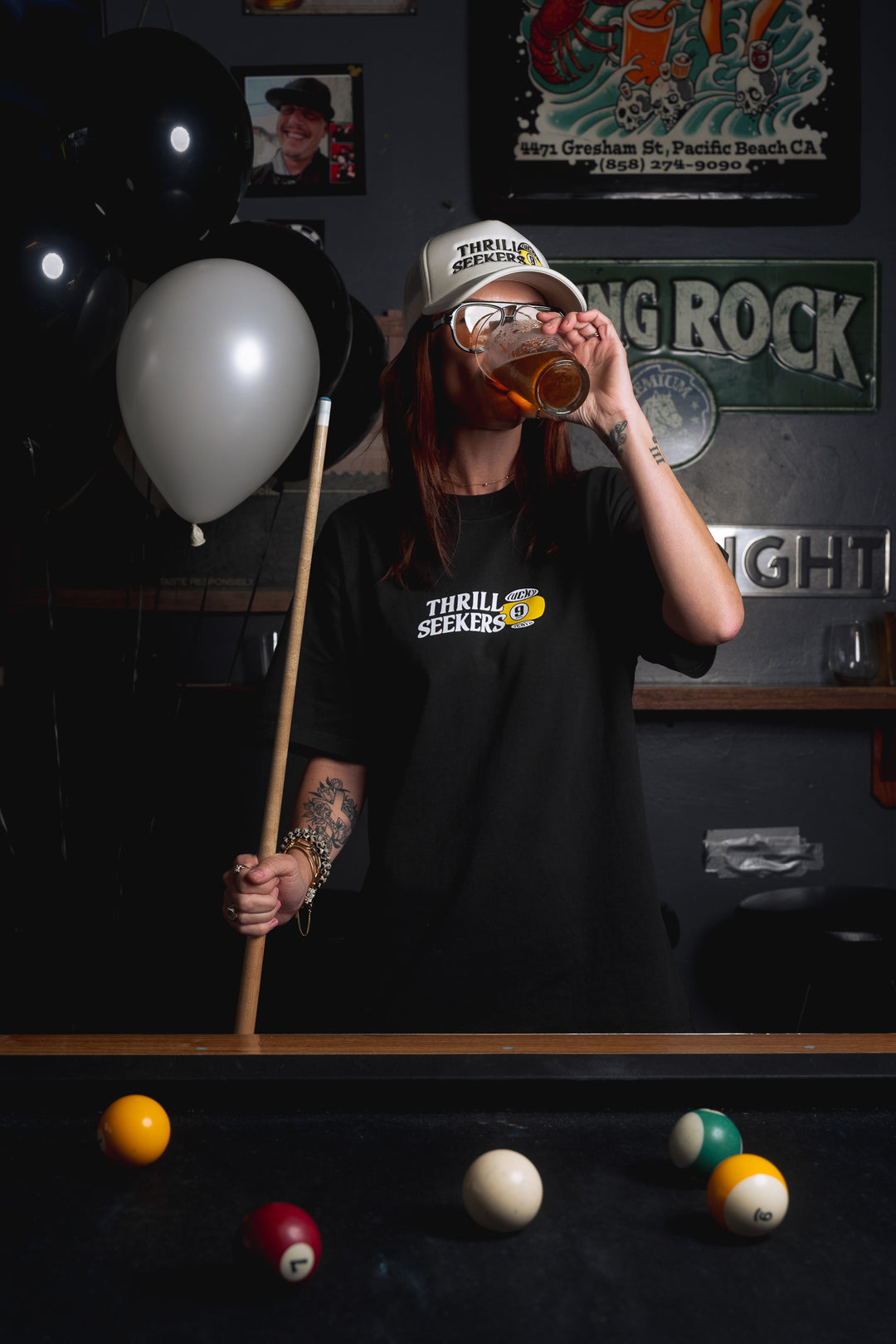 Lucky 9 Heavy Tee - Faded Black