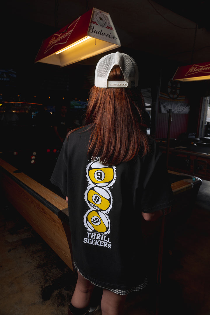 Lucky 9 Heavy Tee - Faded Black