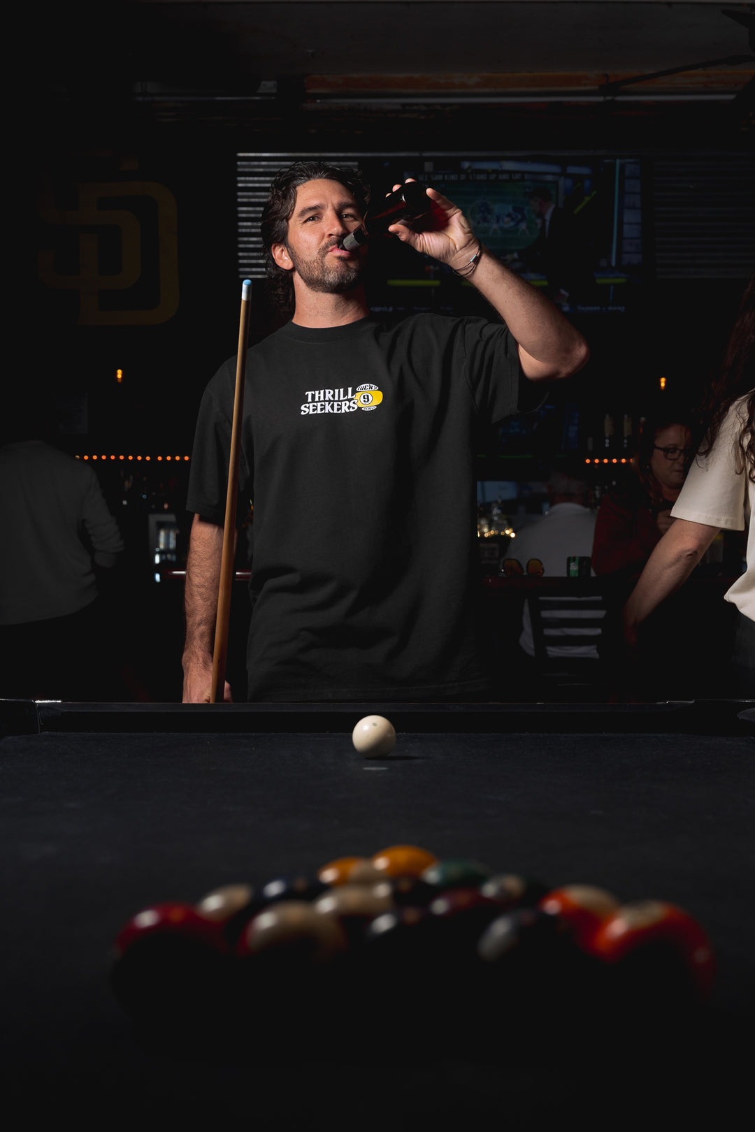 Lucky 9 Heavy Tee - Faded Black