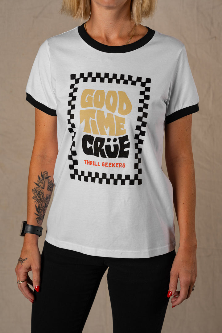 Thrill Seekers Good Time Crüe² Babes Tee White