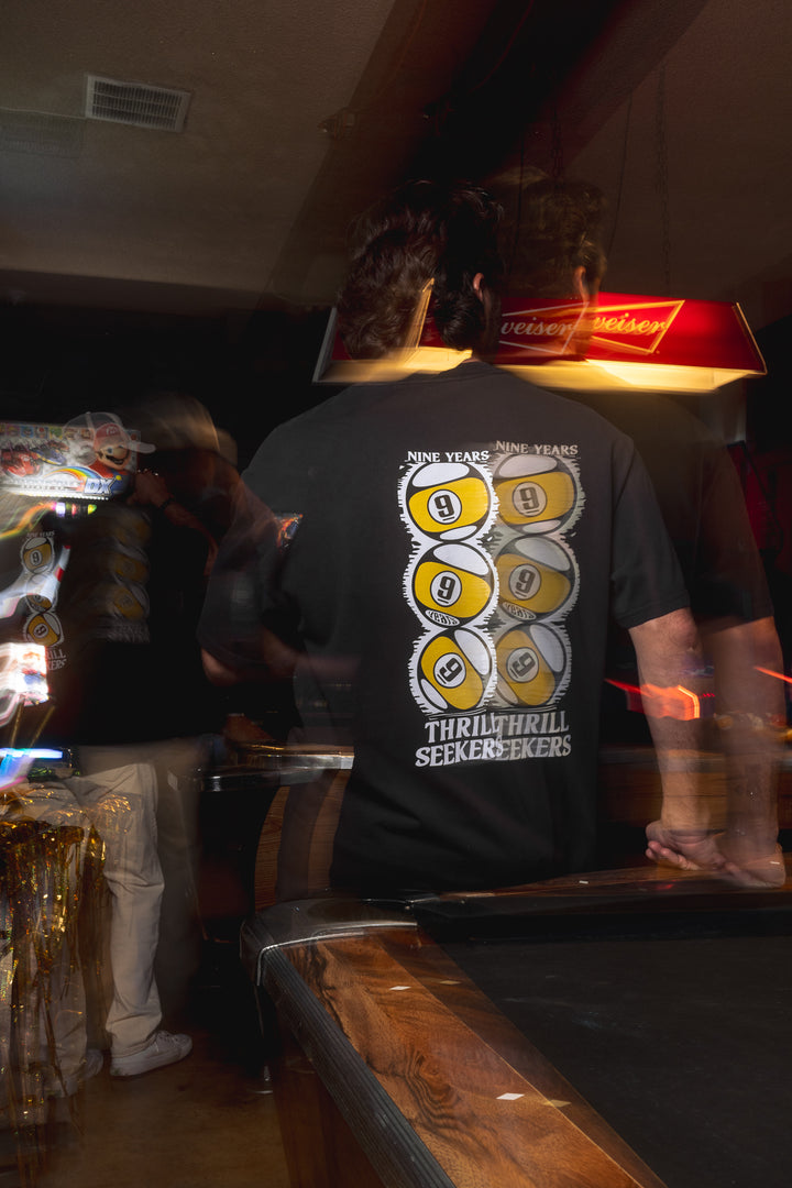 Lucky 9 Heavy Tee - Faded Black