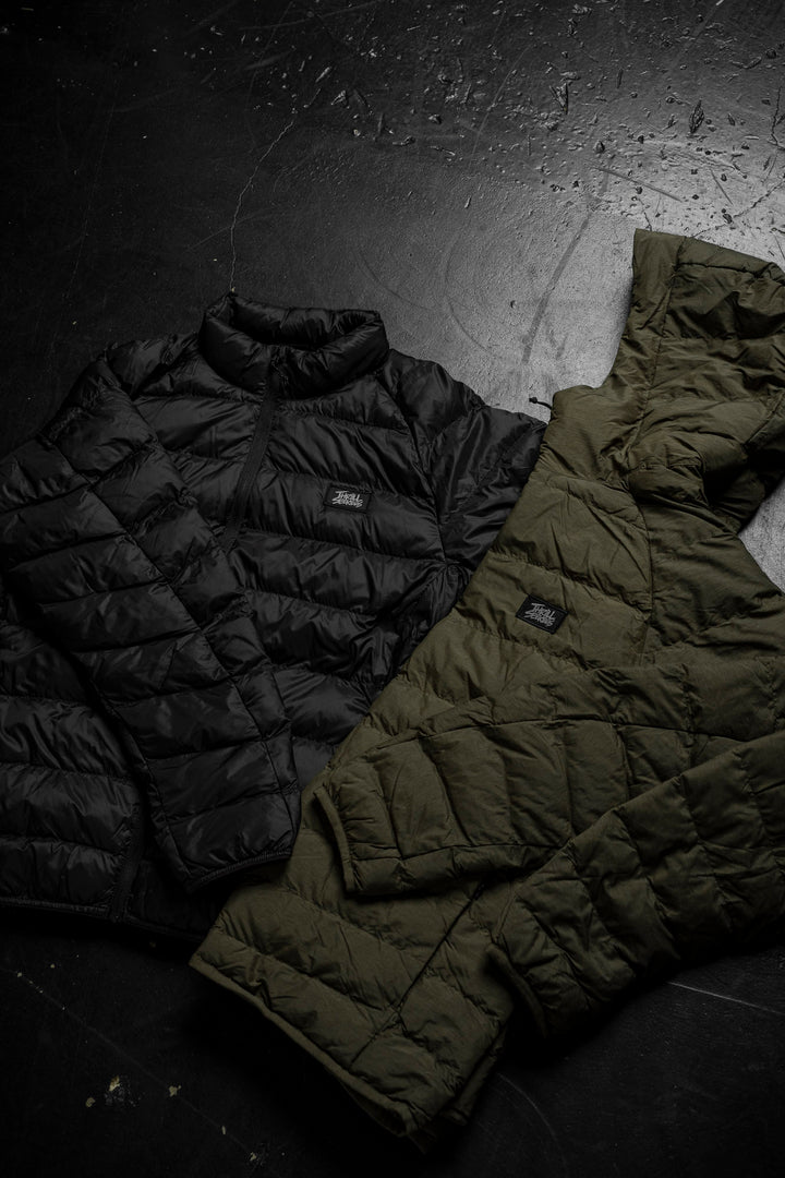 Hooded Packable Puffer Jacket - Olive