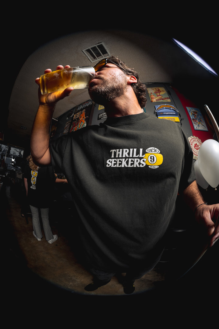 Lucky 9 Heavy Tee - Faded Black