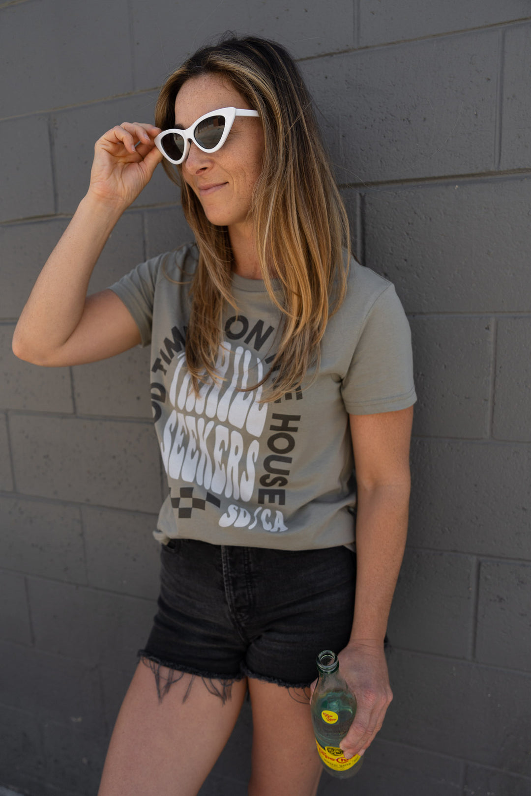 Thrill Seekers Babes On The House Tee - Sage Green