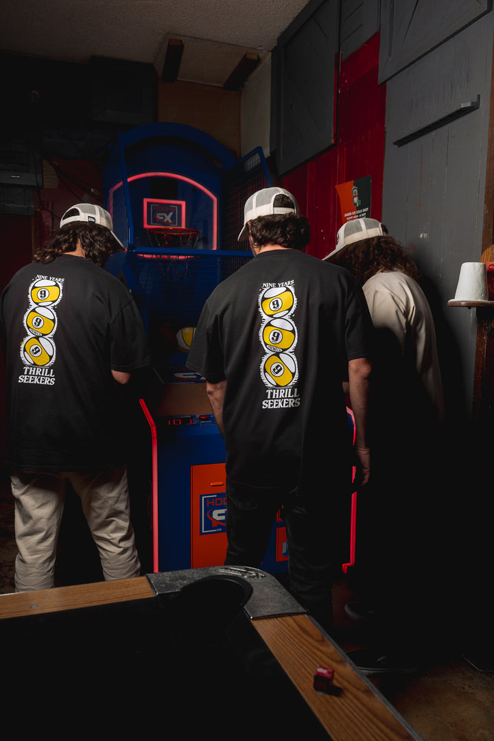 Lucky 9 Heavy Tee - Faded Black