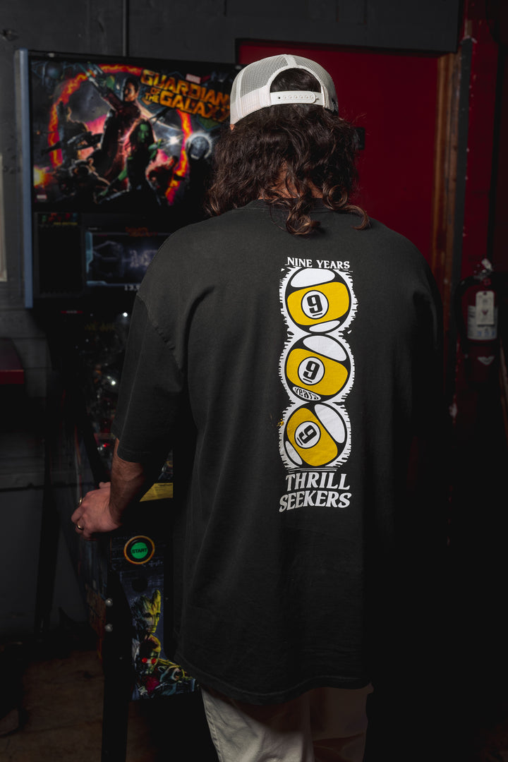 Lucky 9 Heavy Tee - Faded Black