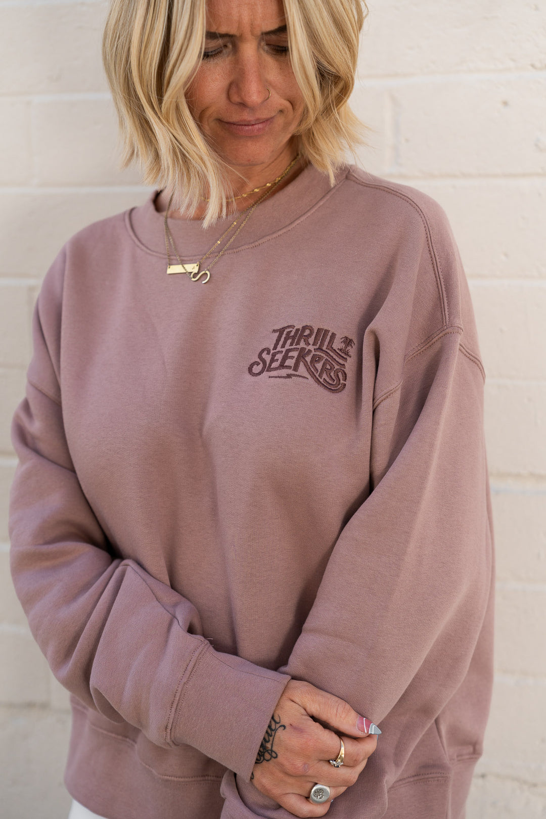 Babes Coaster Crewneck - Hazy Pink