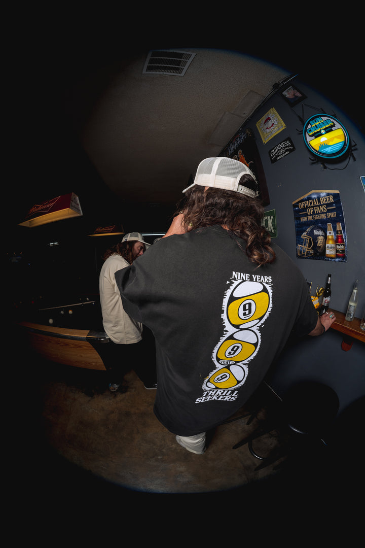 Lucky 9 Heavy Tee - Faded Black