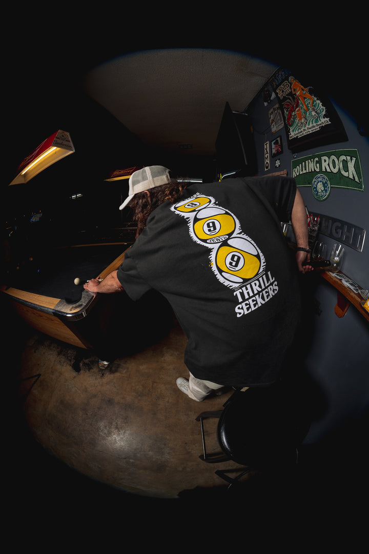 Lucky 9 Heavy Tee - Faded Black