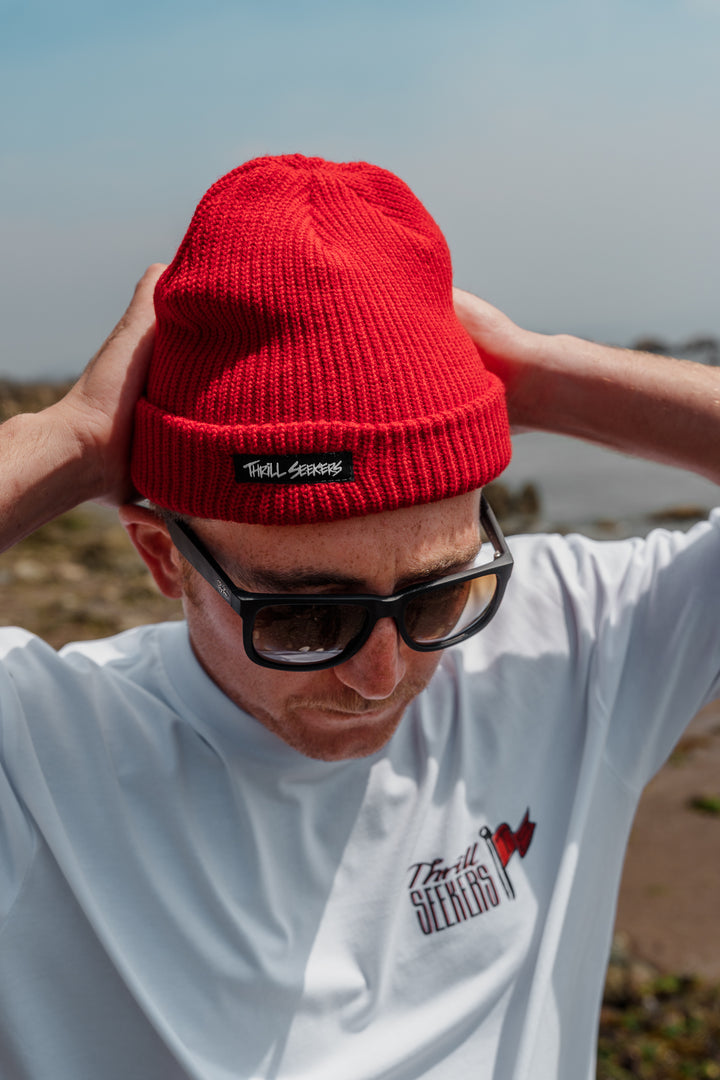 Knit Beanie - Red