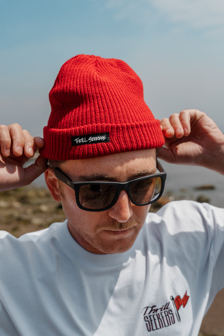 Knit Beanie - Red