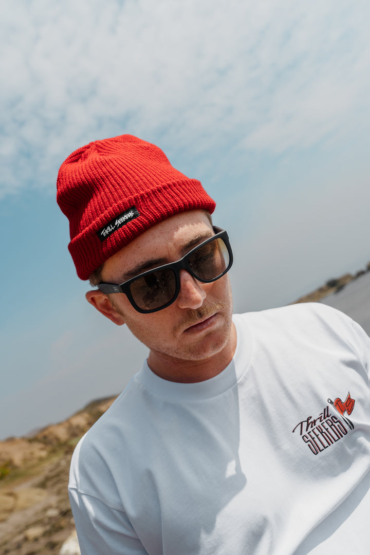 Knit Beanie - Red