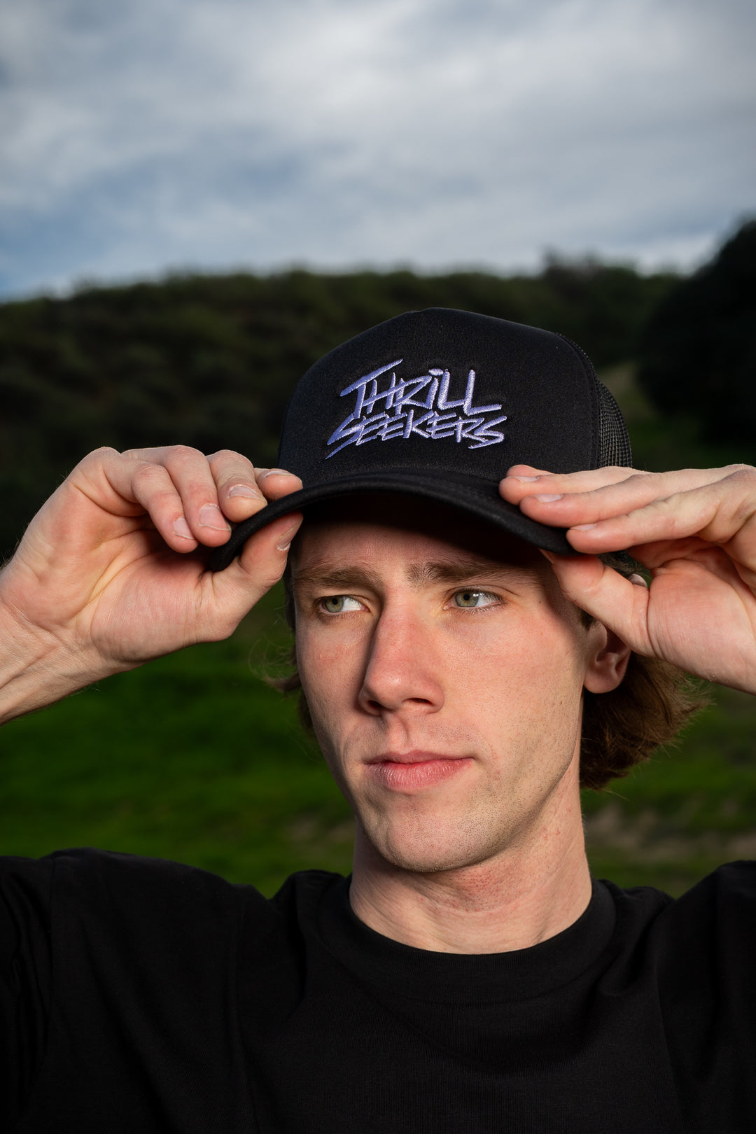 Classic Embroidered Foam Trucker - Lavender