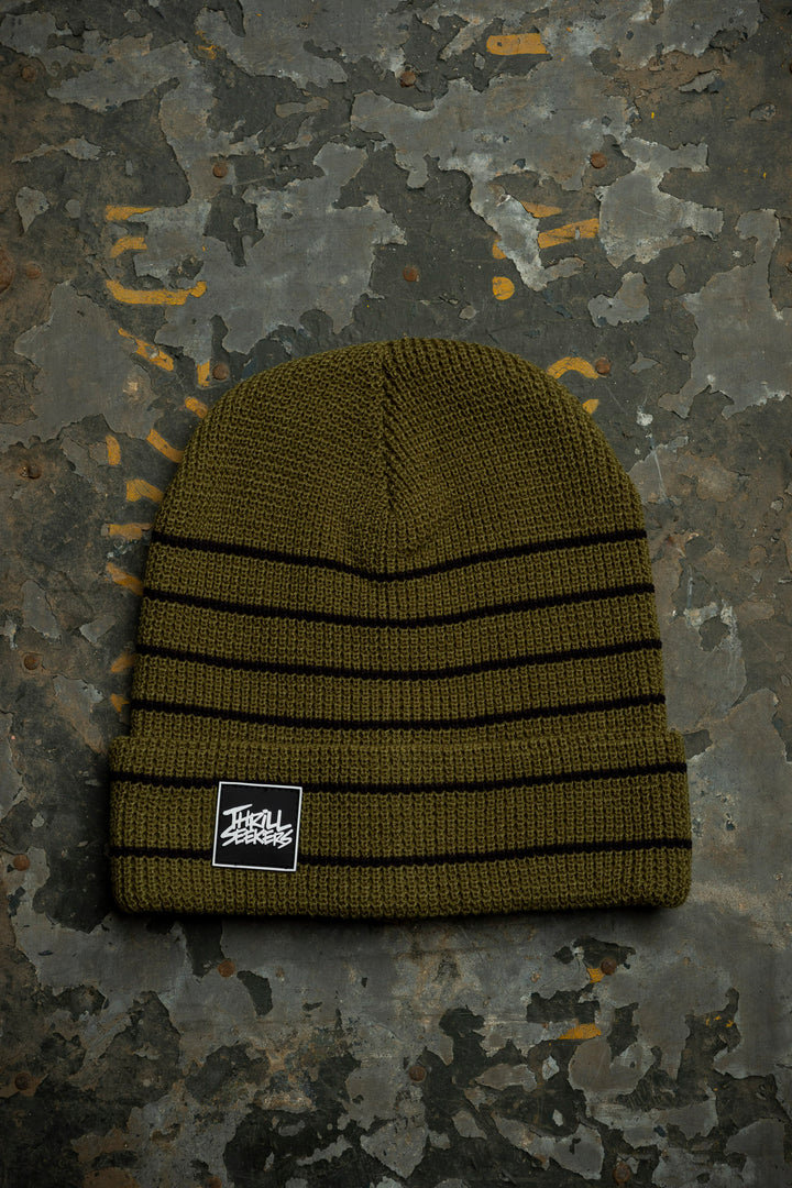 Classic Knit Beanie - Green Stripe