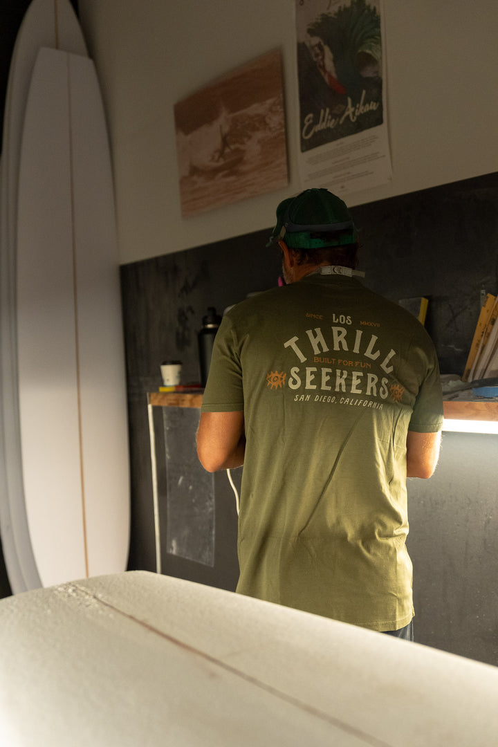 Los Thrill Seekers Tee - Faded Olive