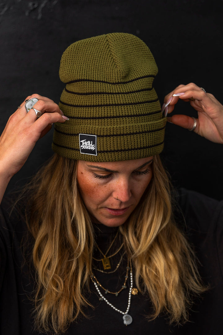 Classic Knit Beanie - Green Stripe