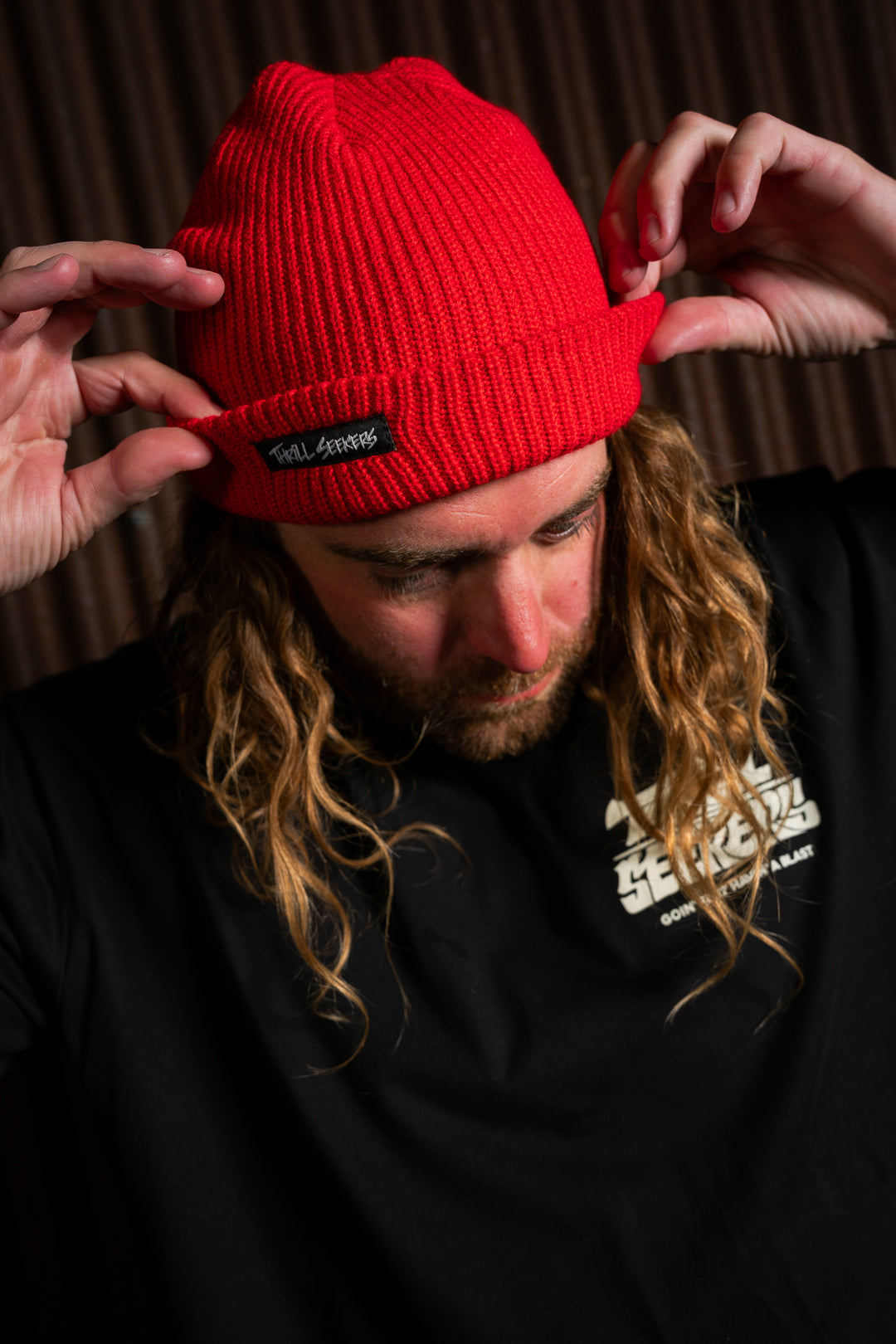 Knit Beanie - Red