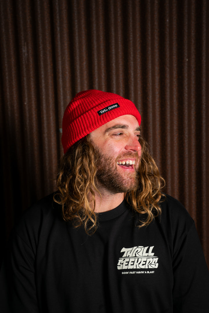 Knit Beanie - Red