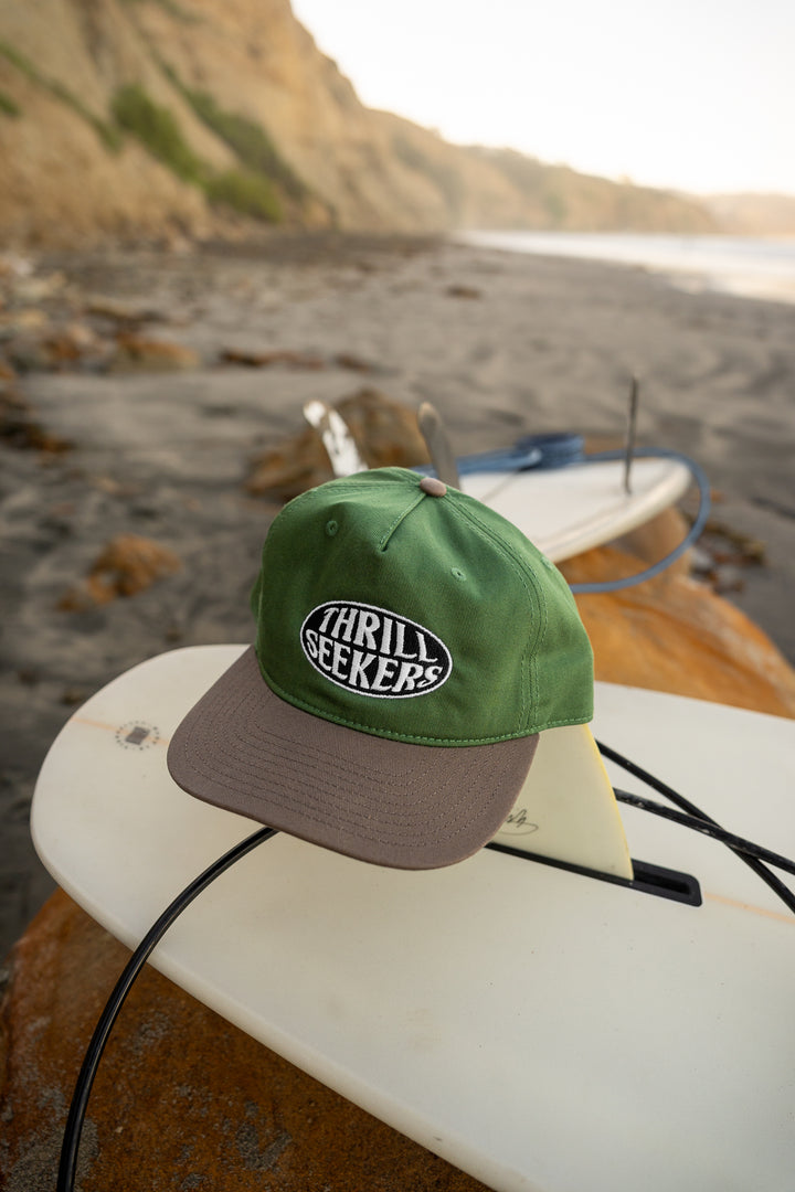 Oval Relaxed Snapback - Green/Brown