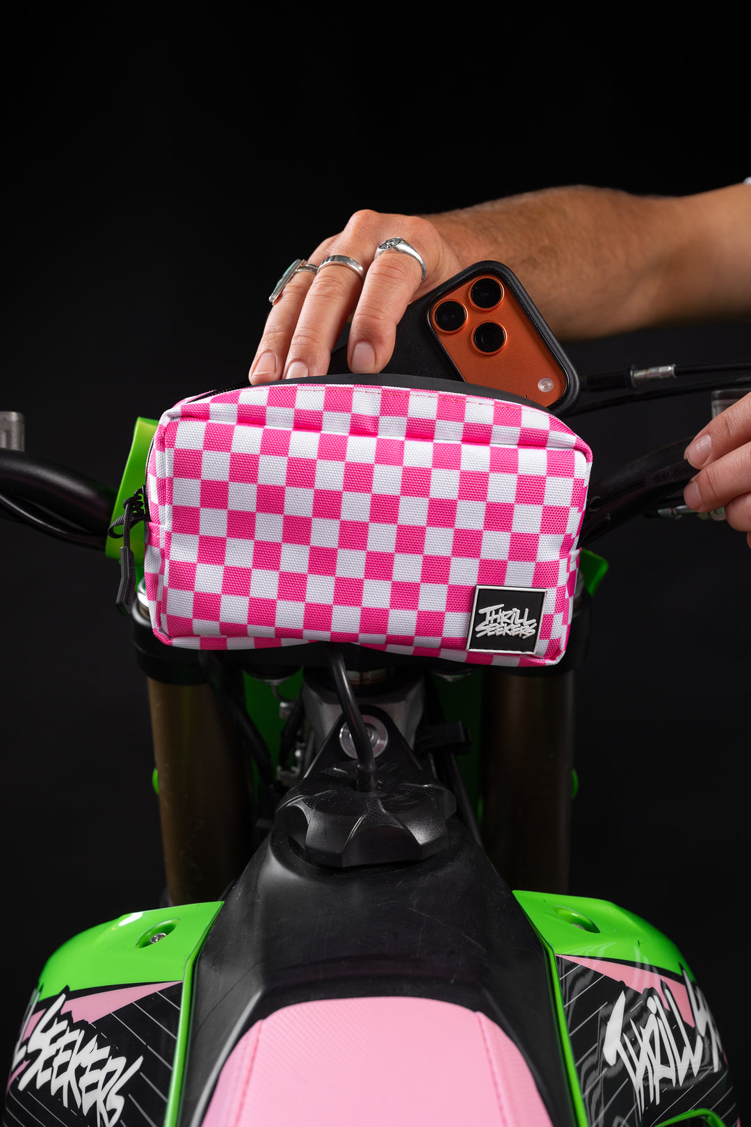 Pink/White Chex Bar Bag