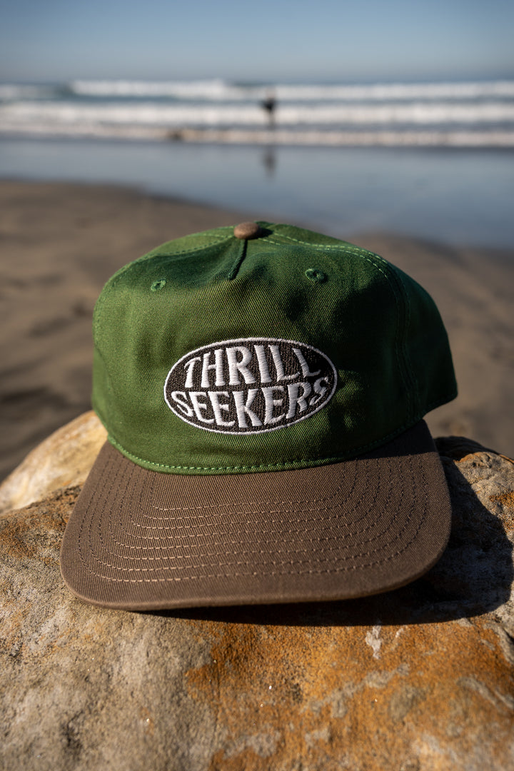 Oval Relaxed Snapback - Green/Brown