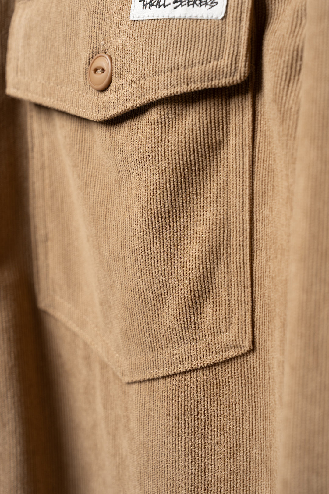 Light Cord Button Up - Khaki