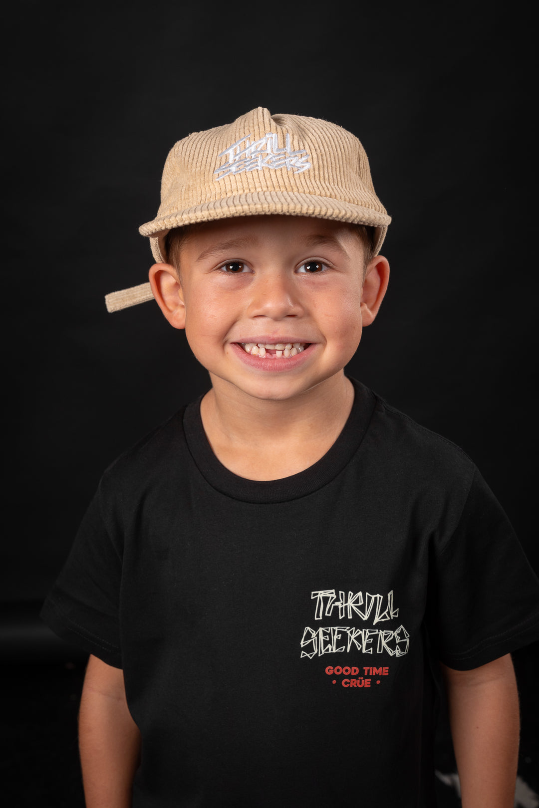 Kids Cord Cap - Khaki