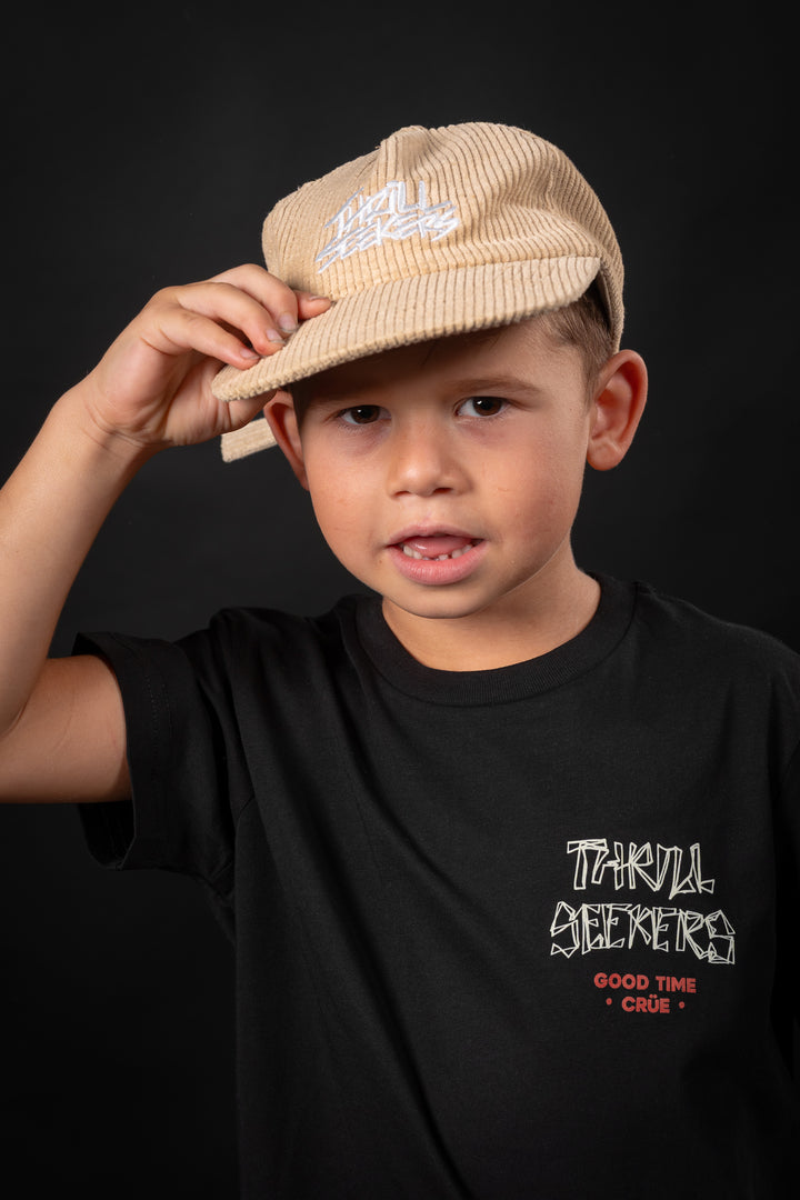 Kids Cord Cap - Khaki