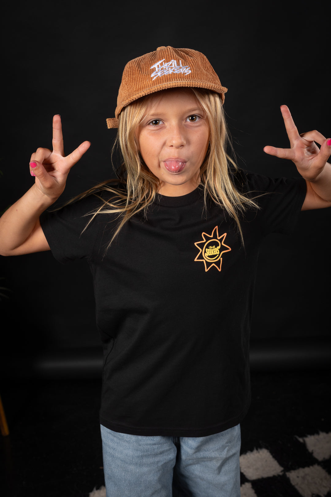 Kids Cord Cap - Rust