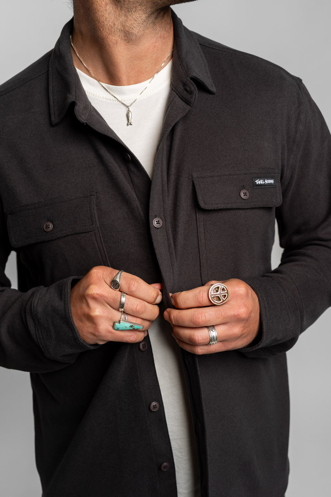 Charcoal Button Up