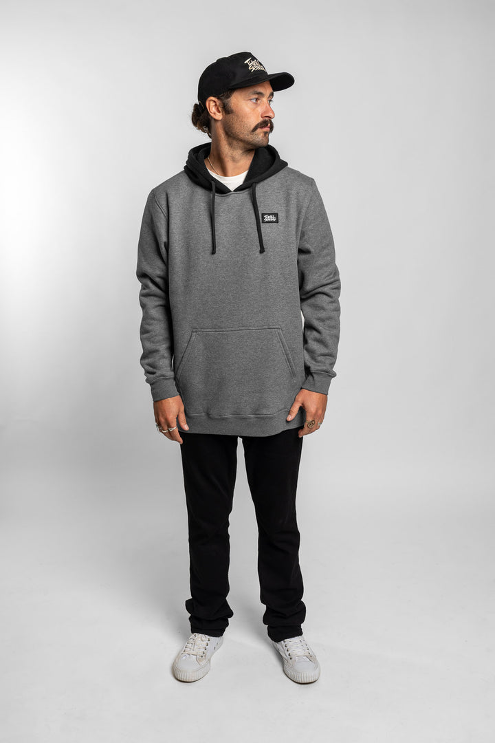 Label Hoodie - Charcoal/Black