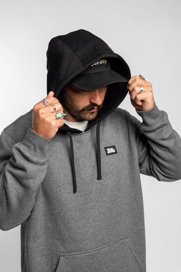 Label Hoodie - Charcoal/Black