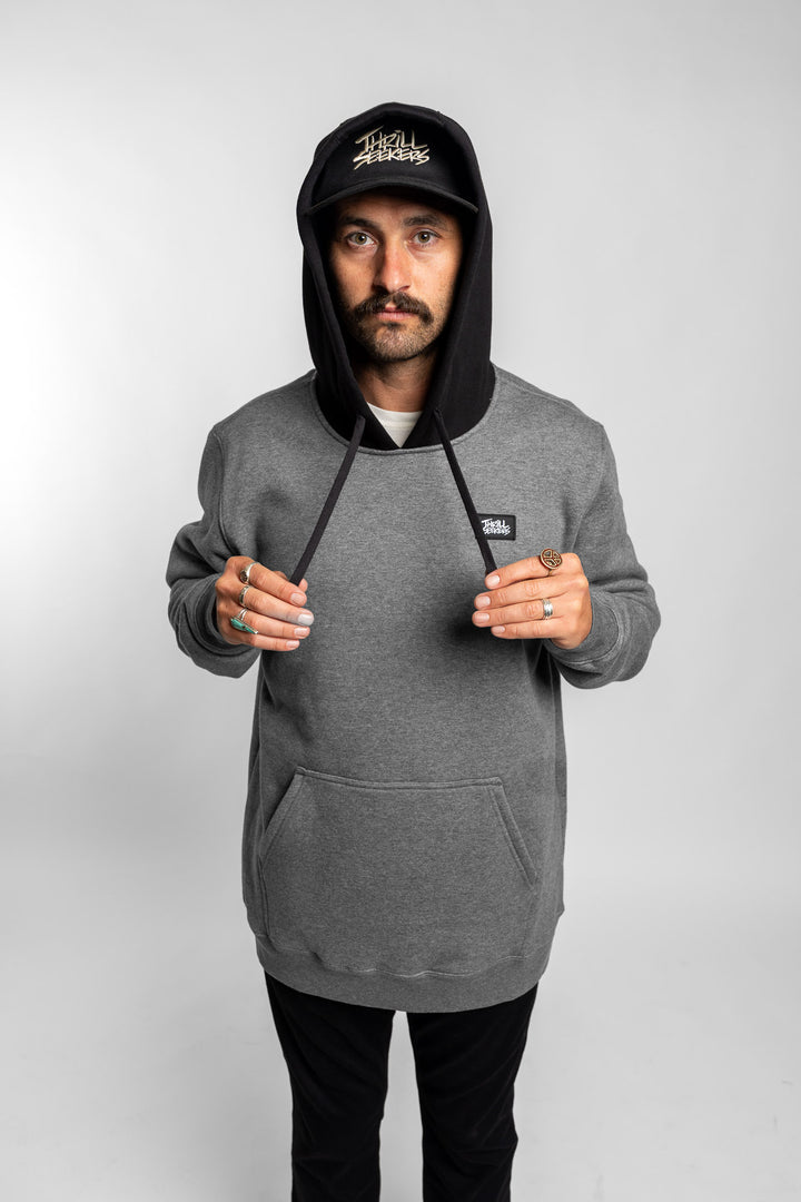 Label Hoodie - Charcoal/Black