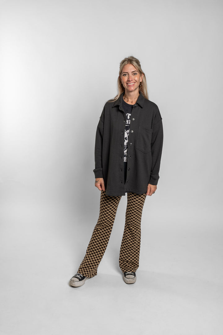 Babes Button Jacket - Charcoal