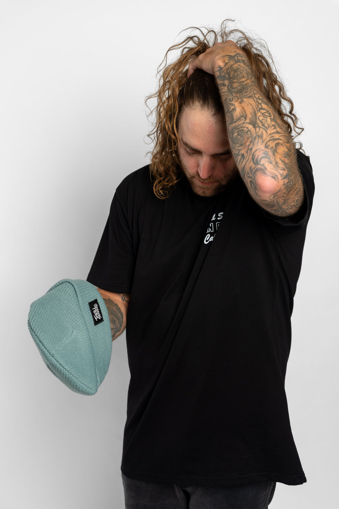 Label Beanie - Slate